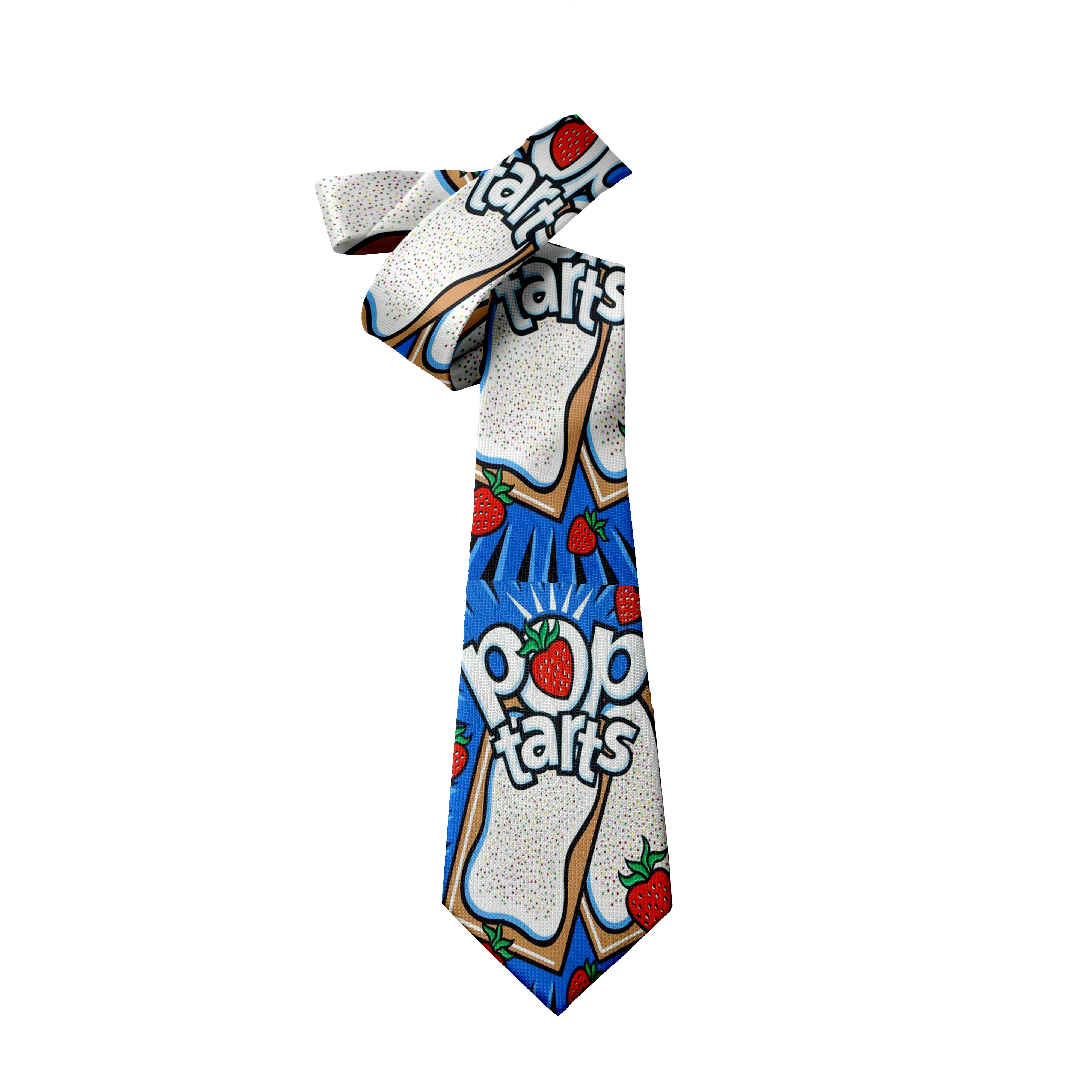 Funny food printed tie 3d printing Harajuku fashion personality tie unisex 8cm slim dating wedding party tie Cosplay