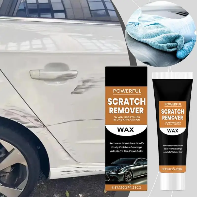 120g Car Scratch Remover Wax Repair & Polish Paint, Remove Scuffs Easily Powerful Car Scratch Repair Wax Fast Acting Scratch