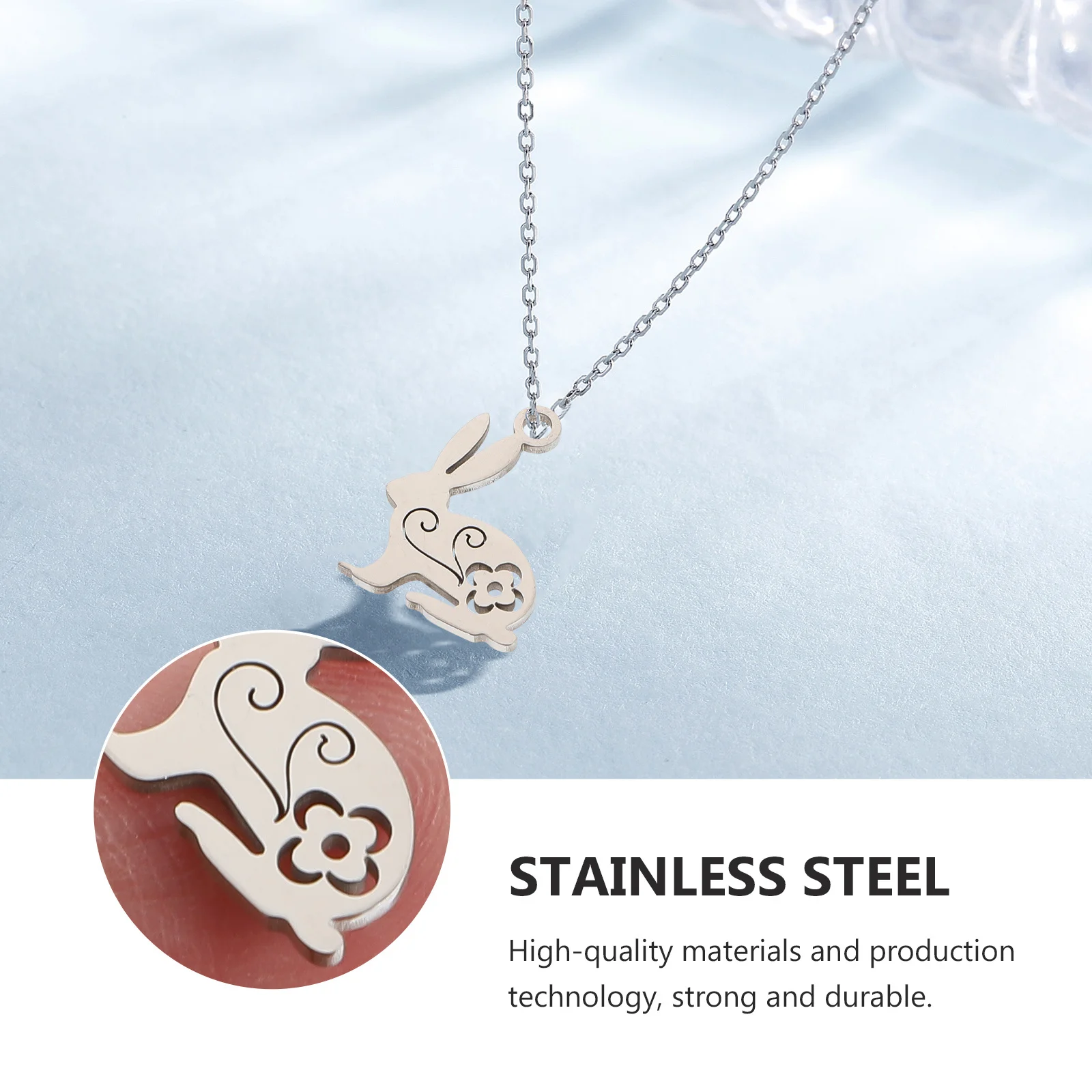 

10 Pcs Rabbit Pendant Bunny Charm Jewelry Making Charms Animal Pendants Stainless Steel for Beads Keychain