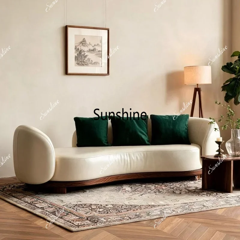 Large flat-layer curved sofa, high-end arc special-shaped sofaTJ