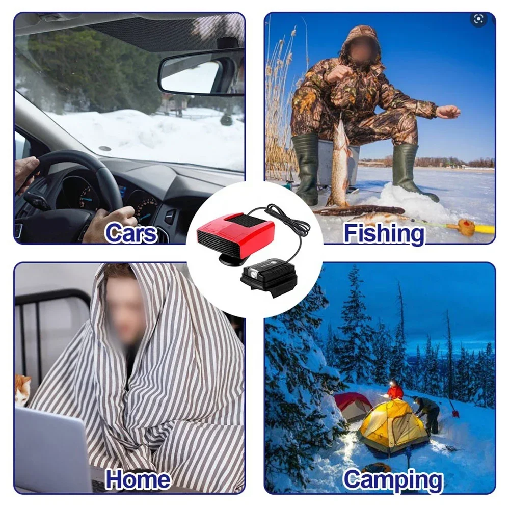 4 In 1 600W 자동차 히터 전기 냉각 난방 팬 전기 앞 유리 Defogging Demister Defroster ForMakita 18v 배터리