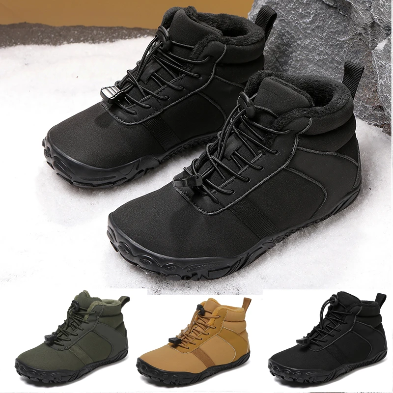 

Kids Wide Toe Barefoot Snow Boots Comfortable Boys/Girls Winter Hiking Sneakers Children Warm Boots | Toddler Little Big Kids