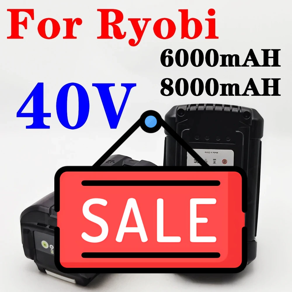 

For Ryobi 6.0Ah/8.0Ah 40V Li-Ion Rechargeable Battery For Ryobi RY40502 RY40200 40V Cordless Power Tools Battery OP4050