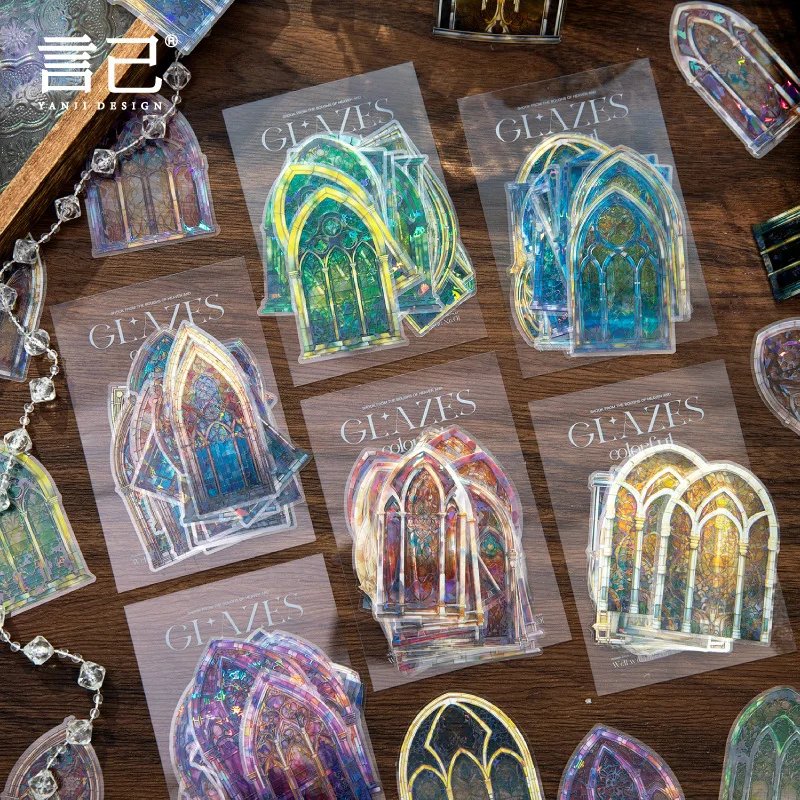 20pcs Beautiful Caved Window Stickers European Style Classical Window Stickers Student Stationery Stickers