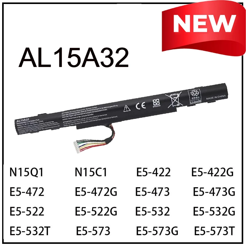

AL15A32 Replacement Li-ion Laptop Battery for Acer Aspire N15Q1 N15C2 N15C1 F5-572 573G 772G 422G 574G E5-422 E5-472 V3-574 New