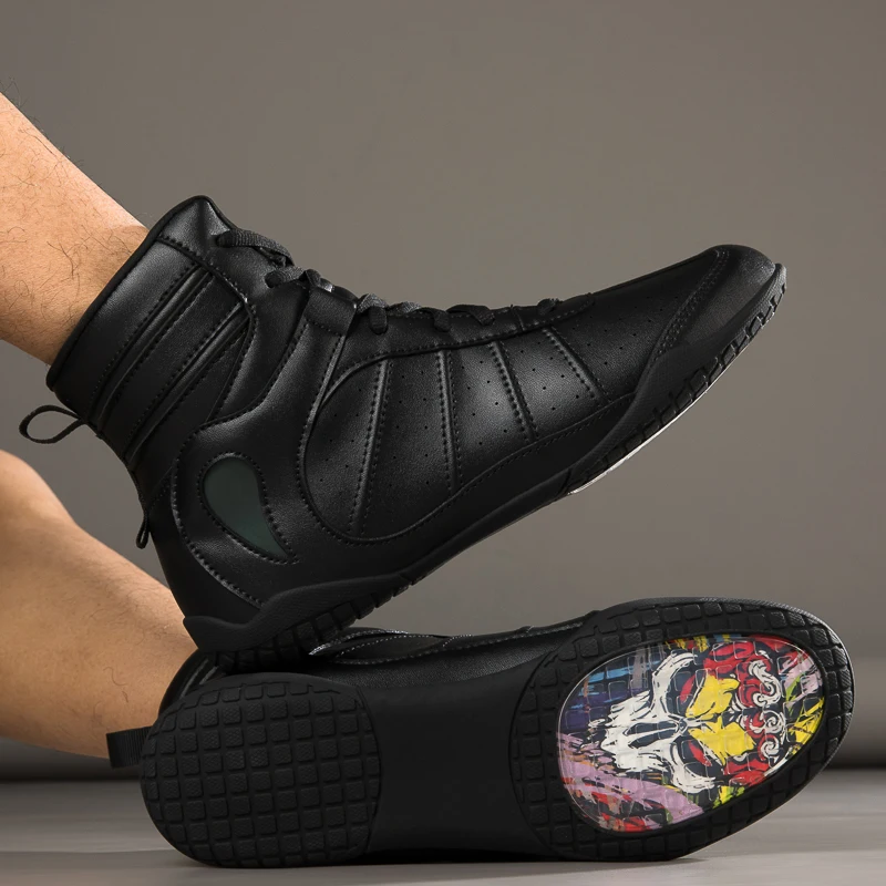 Wear Resistant Anti-slip Gym Folding Boxing Training Boots Professional New Breathable Men's and Women's Wrestling Shoes