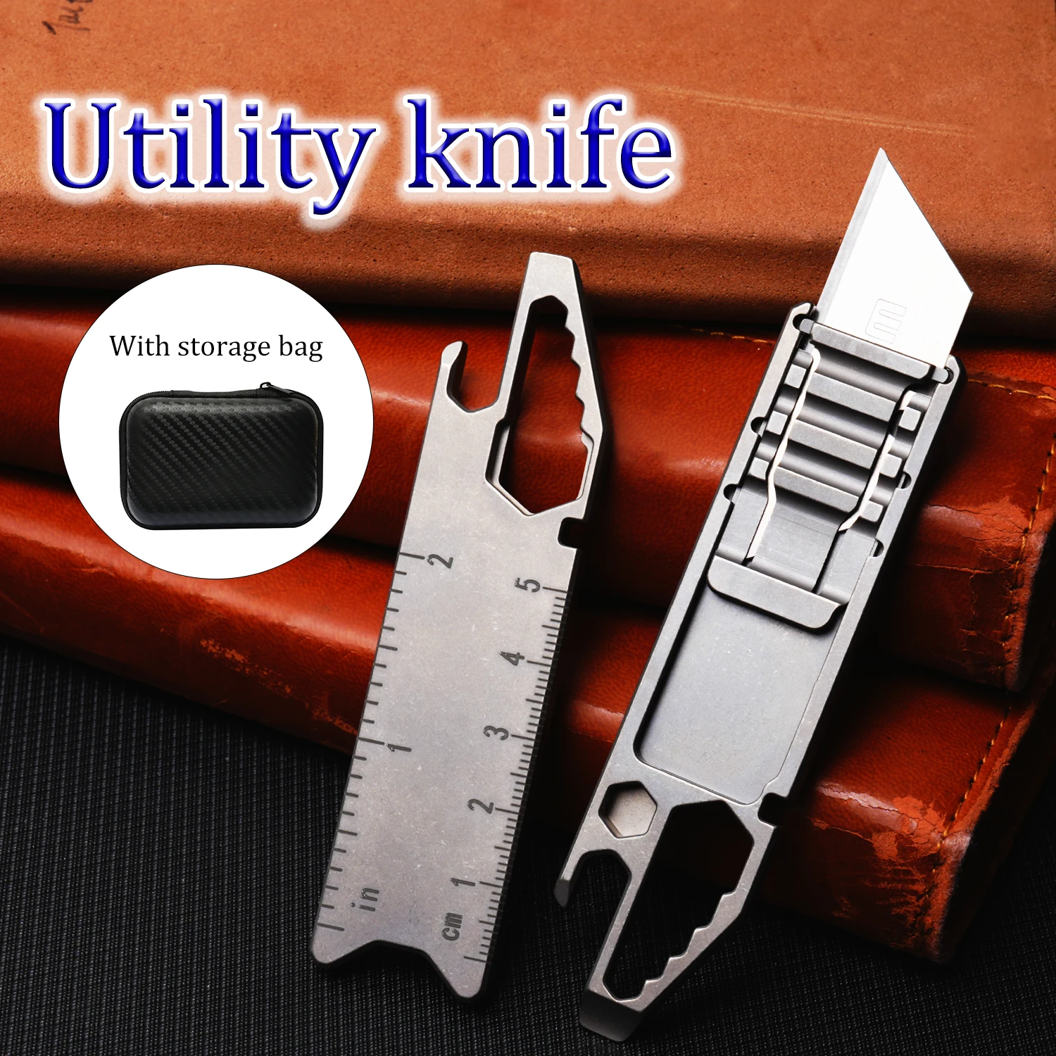 

Titanium Alloy Tactical Knife Multifunctional Cutting Tool SK5 Steel Sharp Blade Outdoor Assistant Tool With Storage Bag