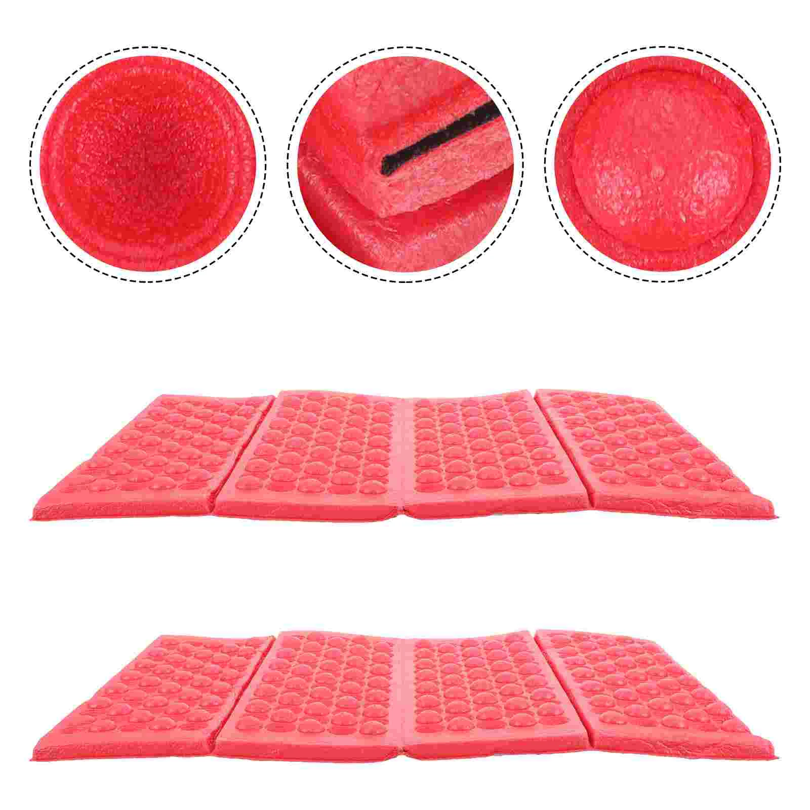 

2 Pcs Foam Mats Portable Cushion Camping Fold Multifunctional Picnic Pad Red Waterproof Beach Travel
