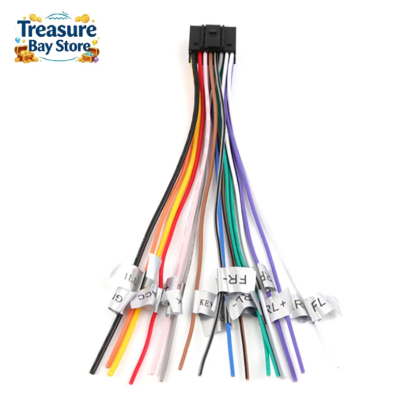 Universal Power Horn Wire Plug 16 Pins Car Audio Wiring Harness Adapter Plug Auto Stereo Connector For Radio CD DVD
