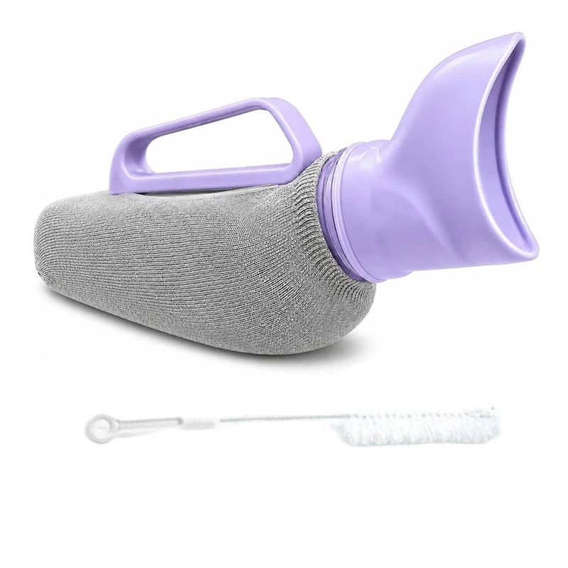 T21C Leak-Resistant Female Urinal, 40 Oz Portable Bedside For Women, Anti-Splash Design, Soft Silicone Cup