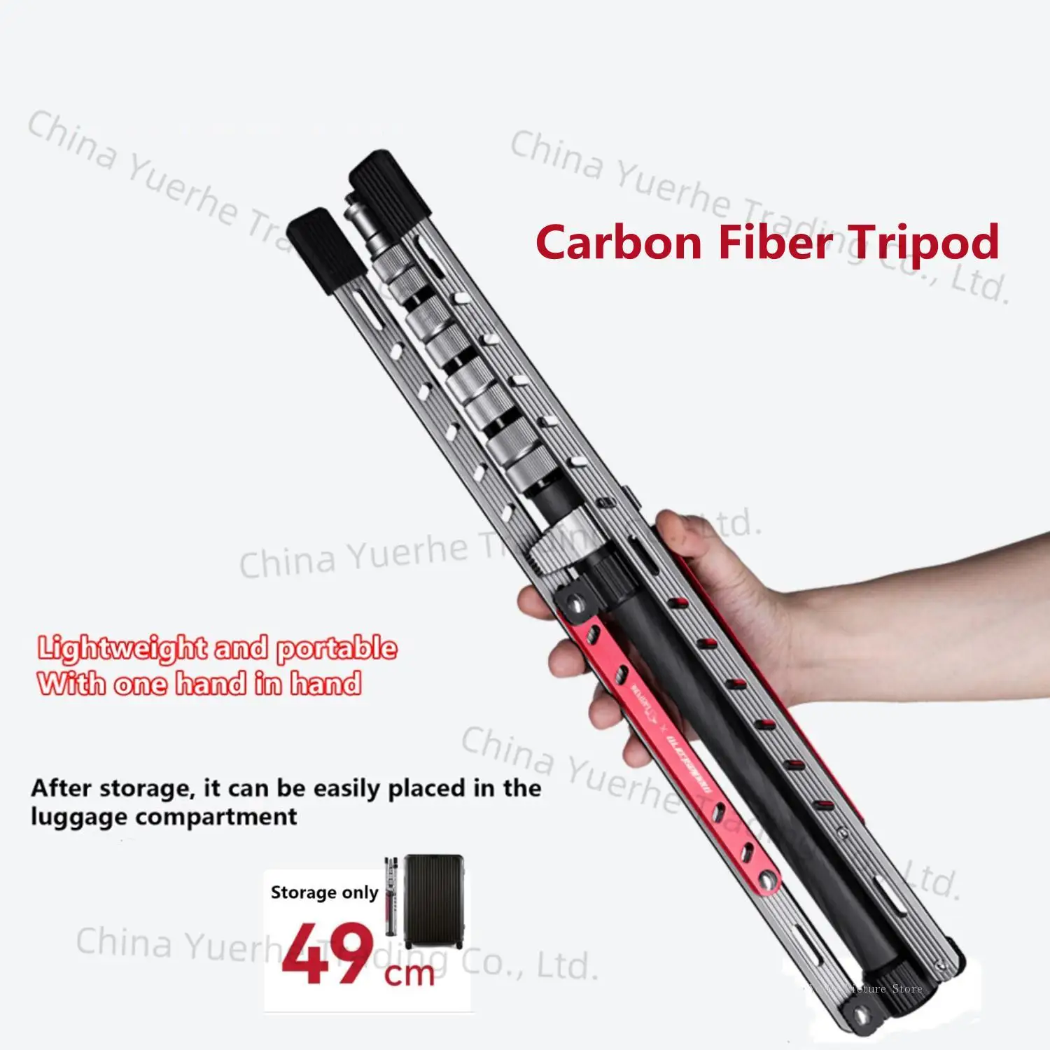 

SMDV gripone Lightweight Carbon Fiber Tripod Portable Tripod Photography Light Stand for LED Light Flash Softbox Travel Monopod