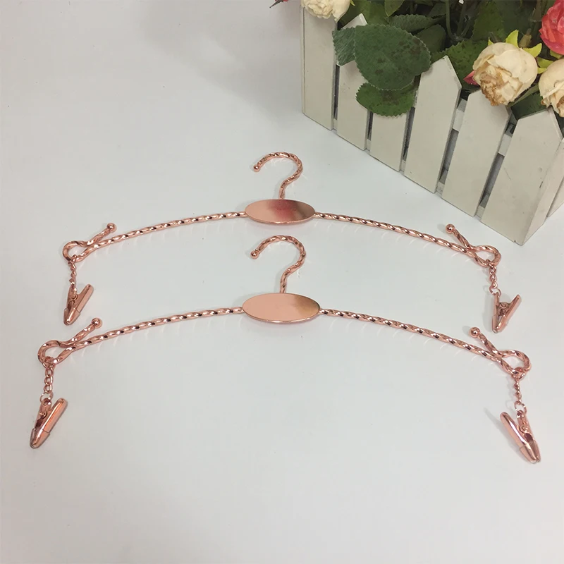

Metal Underwear Hangers Plated Inner Bra Clips Socks Panty Racks Home Drying Clothes Hanger Clips Lingeries Display Organizador