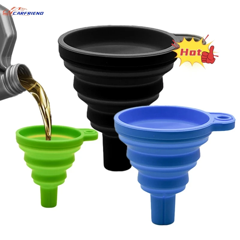 

Engine Funnel Car Universal Silicone Liquid Funnel Washer Fluid Change Foldable Portable Auto Engine Oil Petrol Change Funnel