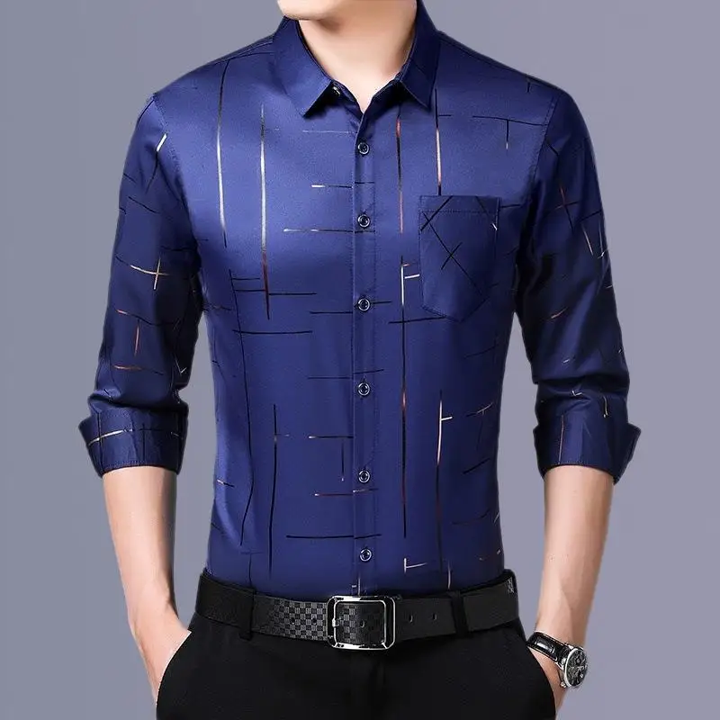 

Loose Casual Long Sve irt Dad Sle Versatile irt Polyester Fabric Iron Free for Daily Wear Spring Season Women's Open...