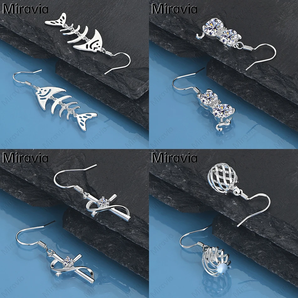 

COALIEN 925 Sterling Silver Kitten Zircon Earrings Exquisite Popular Women's Anniversary Gift Jewelry