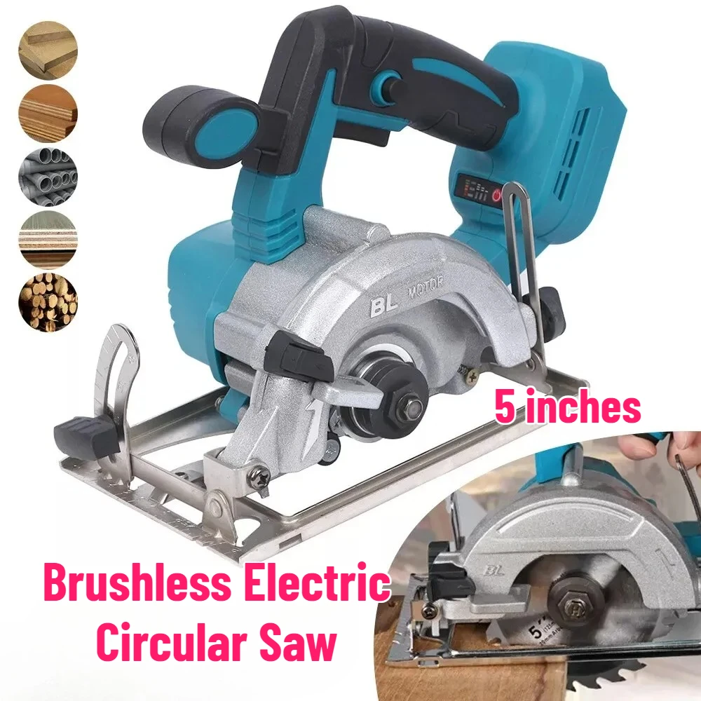 

Brushless Electric Circular Saw for Makita 18V Batteries (not included) Cordless 125MM Circular Saw Power Tools 10800RPM