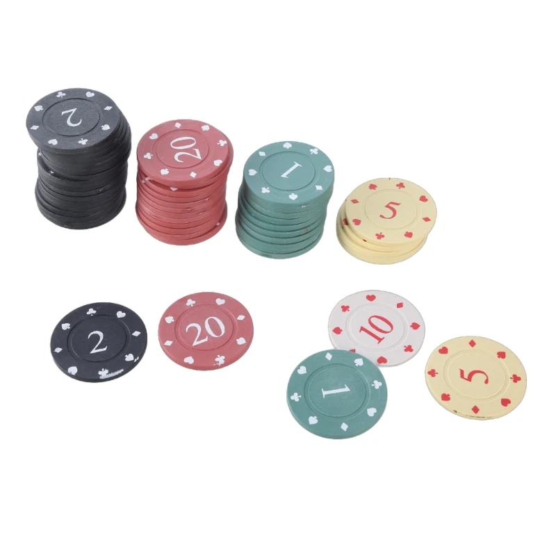 2025 New 100Pcs Casino Chip Roulettes Game Bingo Chip with Value Teaching Coin