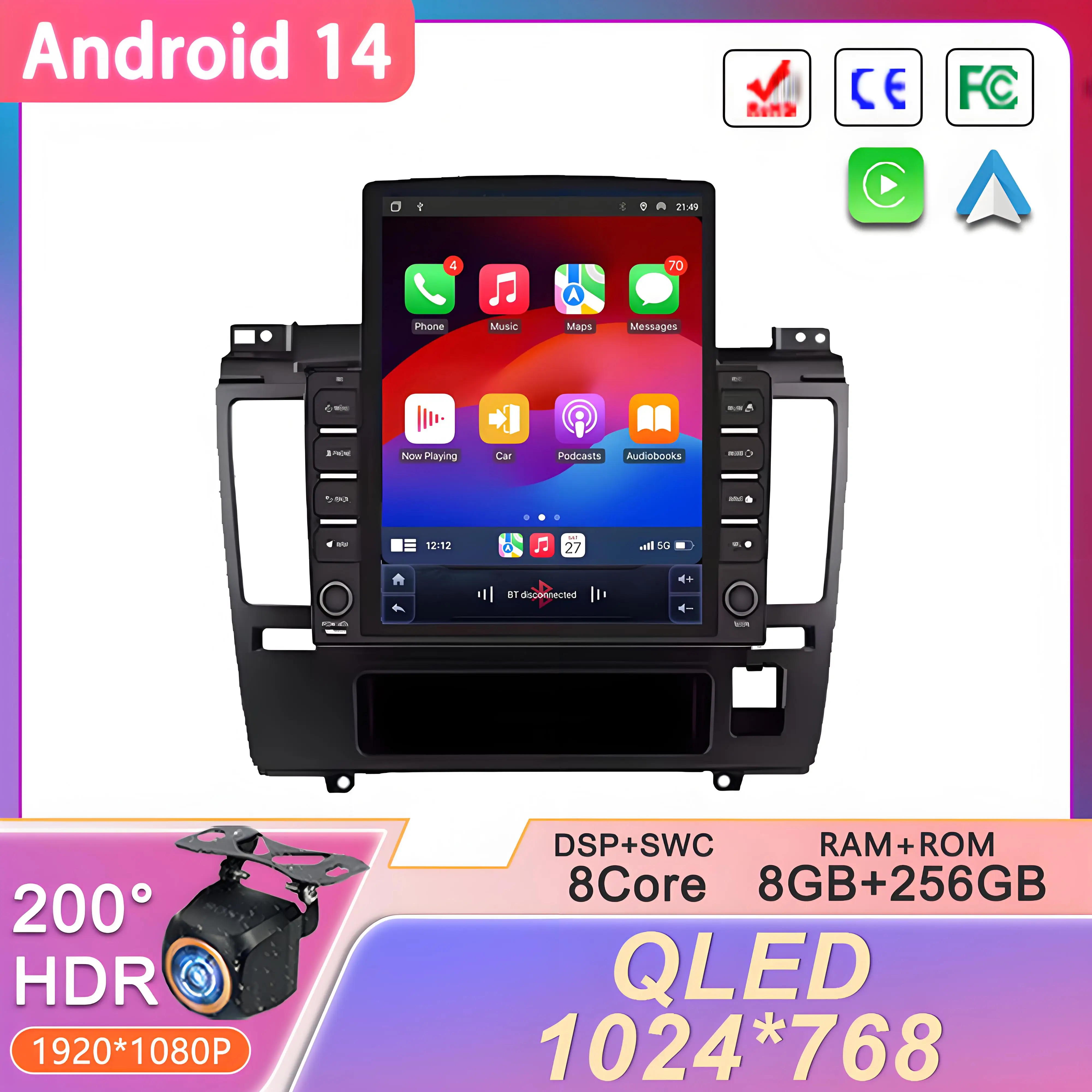

9.7 inch Android 14 For Nissan Tiida C11 2004-2013 Car Radio Multimedia Video Player Navigation Monitor Screen Head Stereo Radio