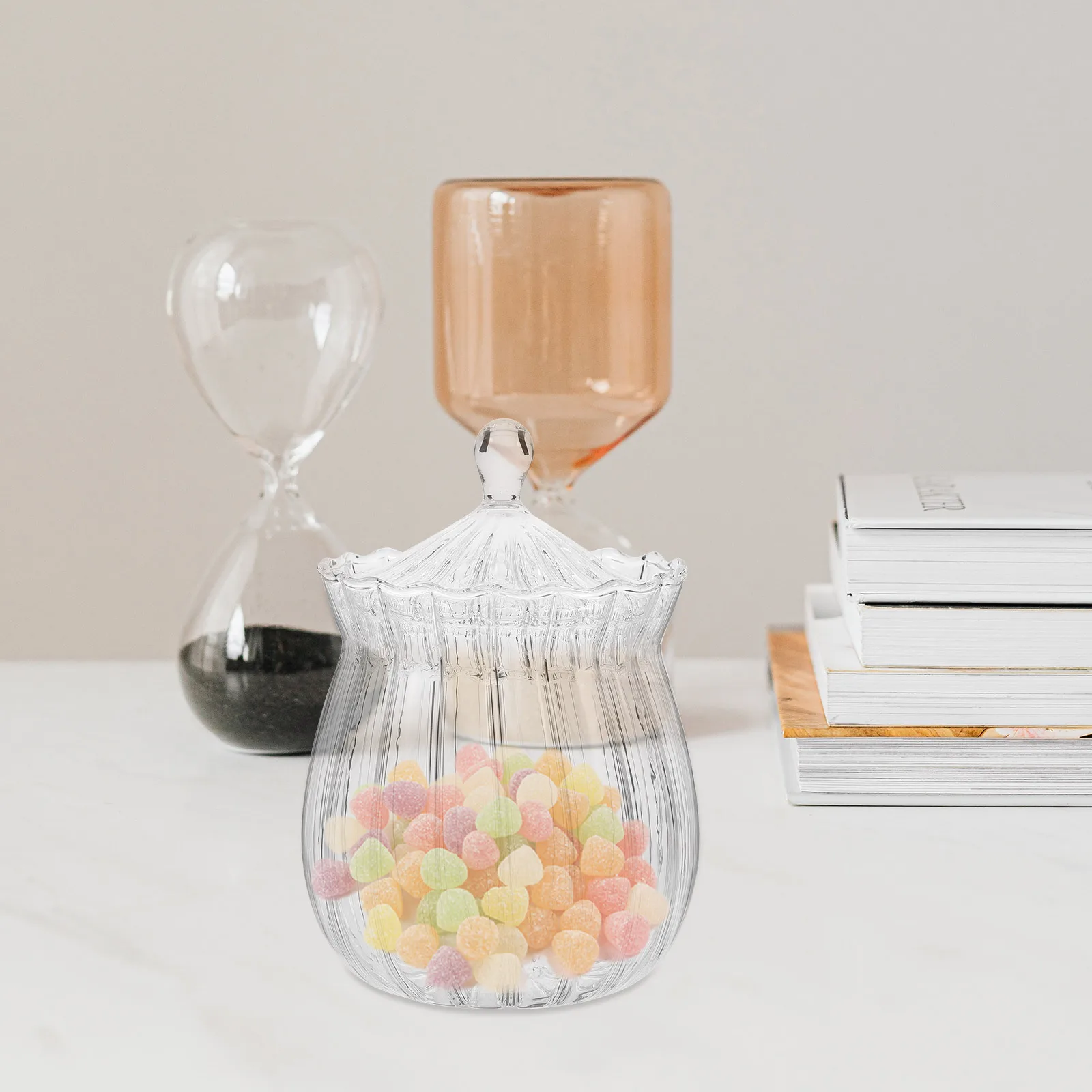 

Clear Glass Sugar Jar Sealed Lid Storage Container Candy Tea Glass Jar Kitchen Storage Canister Clear Tea Jug