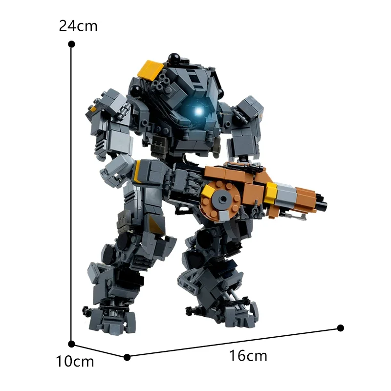 MOC 클래식 배틀 게임 타이탄 빌딩 블록, Titanfall 2 Lon-class 타이탄, 전쟁 휴머노이드 무기, 메카 로봇 모델 브릭 장난감, 생일 선물