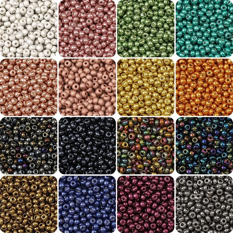 Metálico Banhado Rodada Grânulos De Semente De Vidro, Japonês Miyuki Semente Beads, Solto Spacer Beads para Fazer Jóias, DIY Bordado, 2mm, 3mm, 4mm