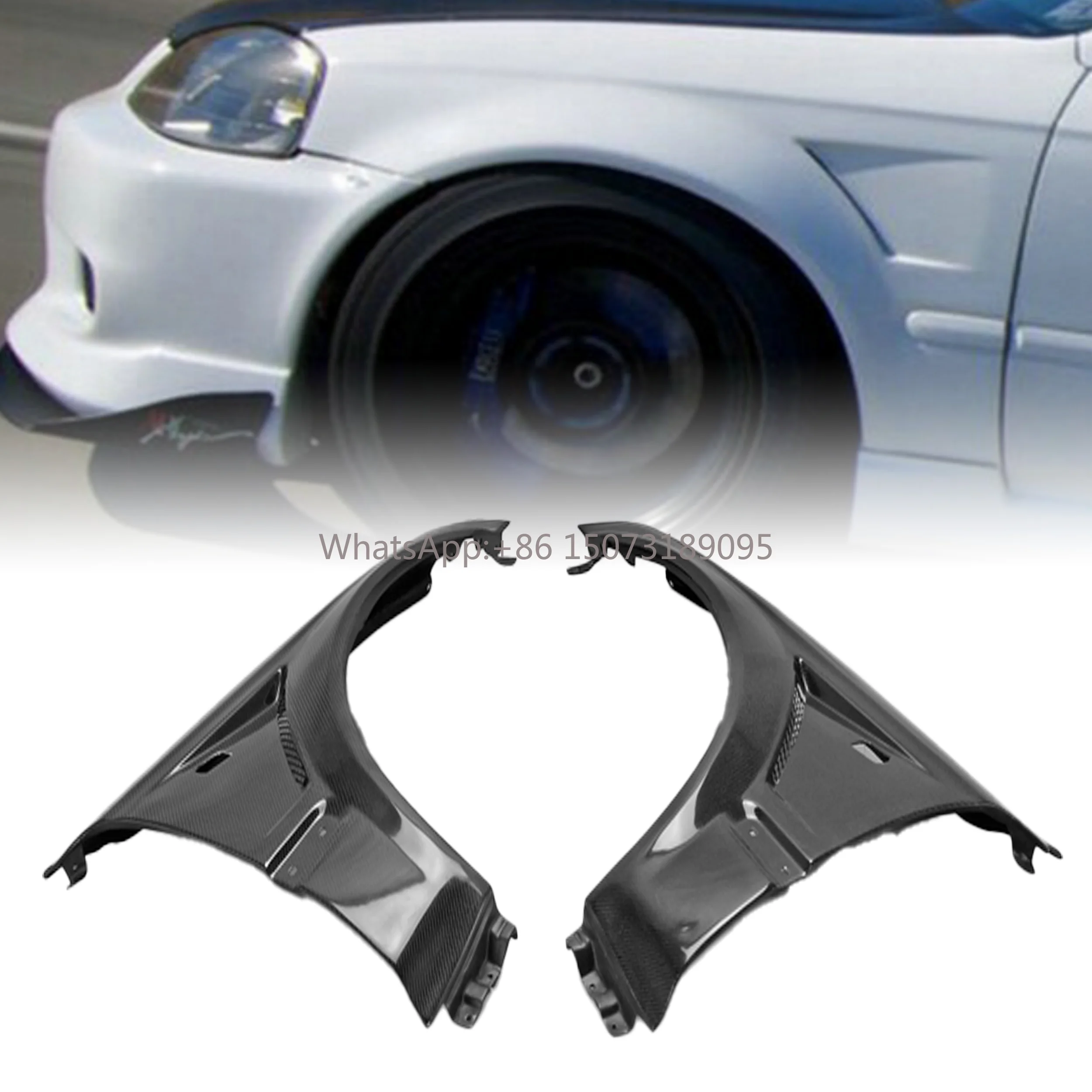 

Переднее крыло + 20 мм для HONDA 1999-2000 EK Civic Hatch Back Js Racing, высококачественное углеродное волокно