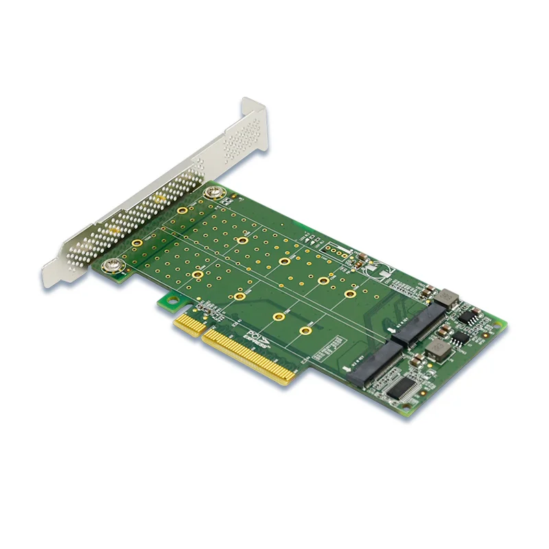 Imagem -04 - Nvme Adaptador Placa de Expansão para Placa-mãe Pcie x8 para Dual M.2 m Key Bifurcação