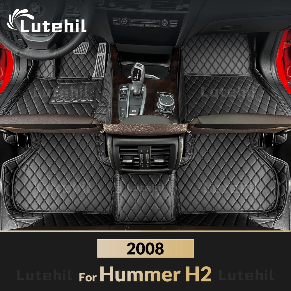 

Lutehil Car Floor Mats For Hummer H2 7-seat 2008 Custom Auto Foot Pads Automobile Carpet Cover Interior Accessories