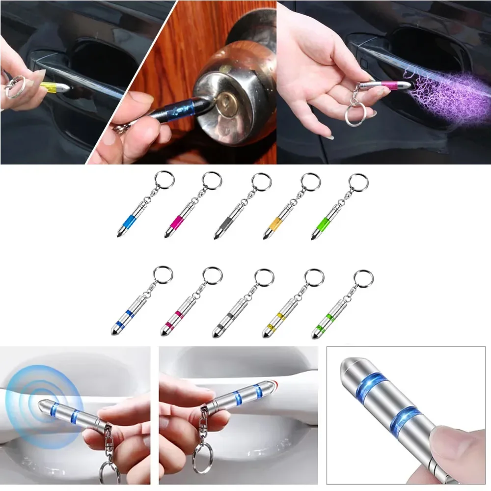 New Static Rod Electrostatic Discharger Portable Anti-Static Keychain Winter Dry Climate Static Eliminator Zinc Alloy Key Ring