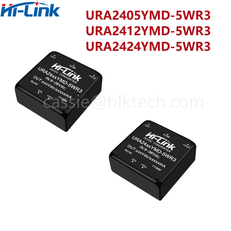 Hi-Link URA2405YMD-5WR3 URA2412YMD-5WR3 URA2424YMD-5WR3 moduł zasilania URA2403/09/12/15/24YMD-5W stabilizowany podwójny wyjście