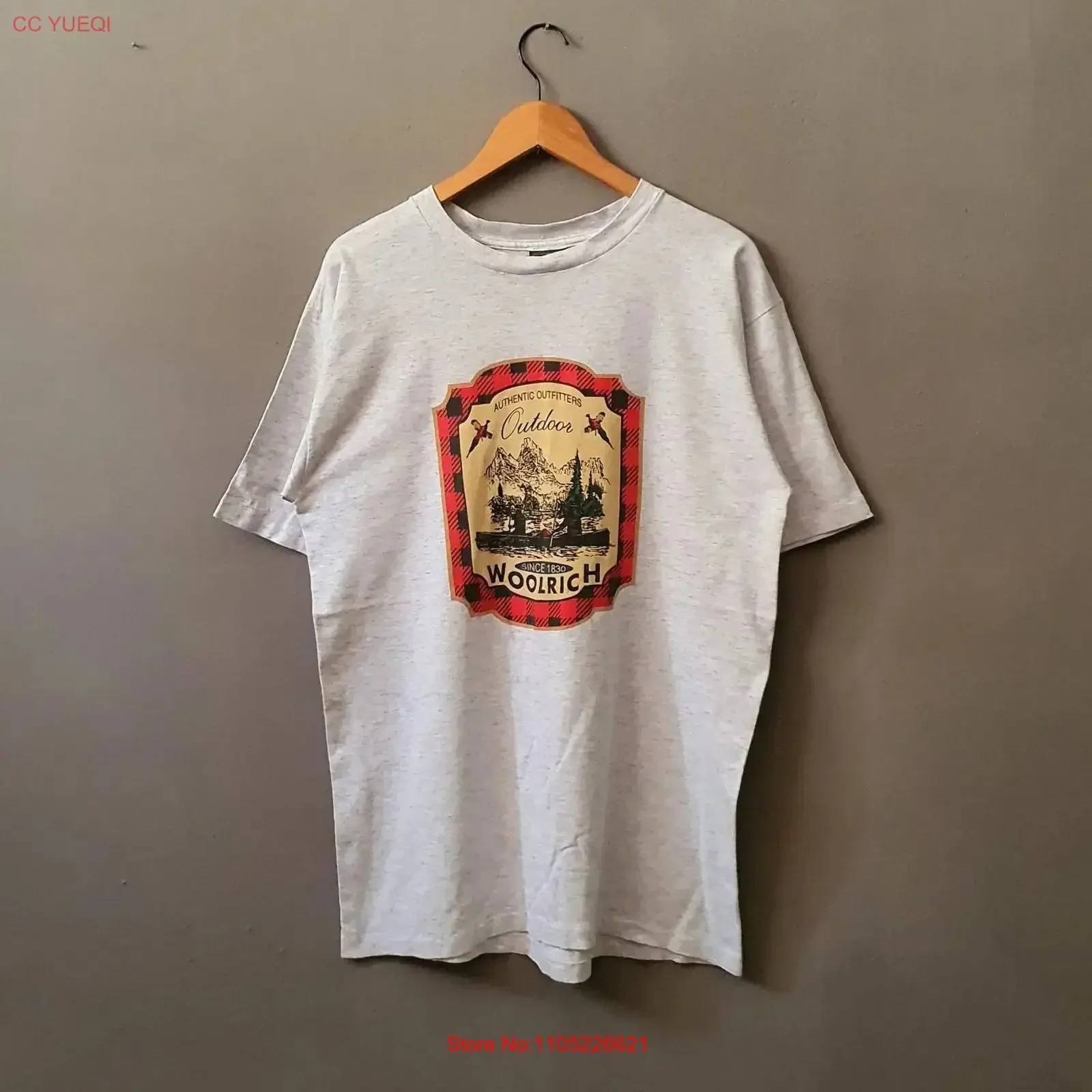 Camiseta vintage de los años 90 de WOOLRICH Outdoor Outfitters, talla grande, marca de moda americana de los años 90, ropa de calle clásica, hecha en EE. UU., vintage
