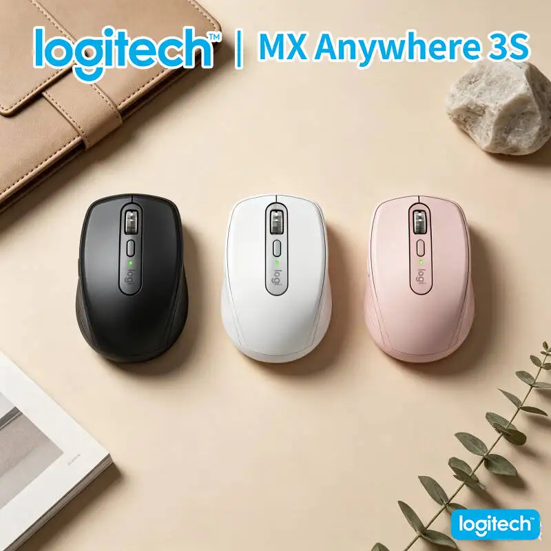 Durable MX Anywhere 3S Mouse - 8000 DPI, Hyper-Scroll, Anti-Slip Grip, Perfect for Pop-up Shop & Office Desk