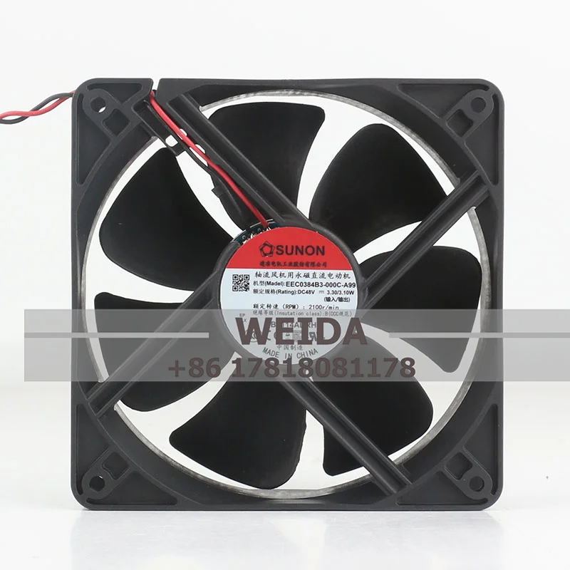 SUNON 12038 DC48V 3.30W EEC0384B3-000C-A99 Cabinet Axial fan Cooling fan 120 x 120 x 38MM