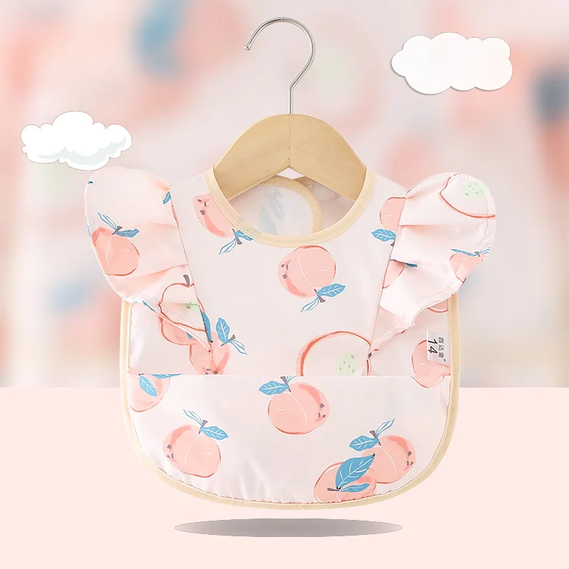 Waterproof Baby Bibs Cartoon Girl Boy Infant Meals Bib Anti-dirty Saliva Bibs with Angel Wings Baby Feeding Stuff Children Smock