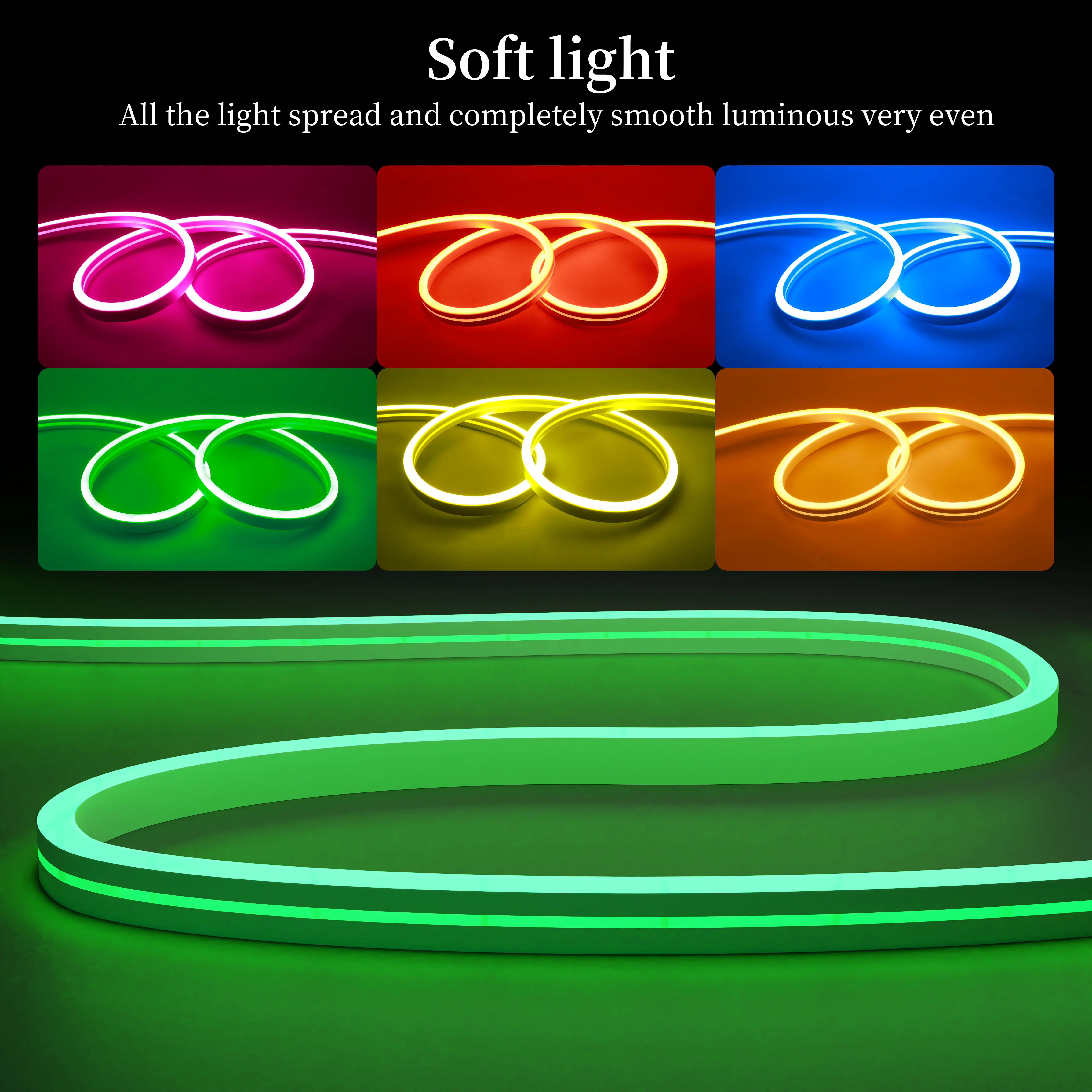 LED Flexible Silicone Neon Light Strip 1M 2M 3M 4M 5M 120LEDs/M Flexible Rope Tube Neon Light Waterproof 12V 6*12