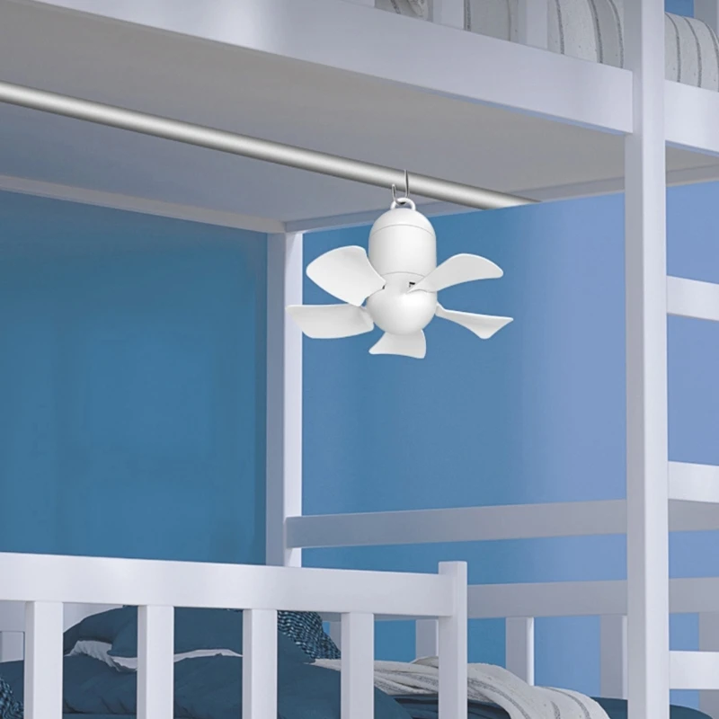 GérSilent-Ventilateur de Plafond USB Portable avec Synchronisation et Télécommande, Gazébo d'Extérieur, Tente de Dortoir, 4000mAh, 10.6 Pouces