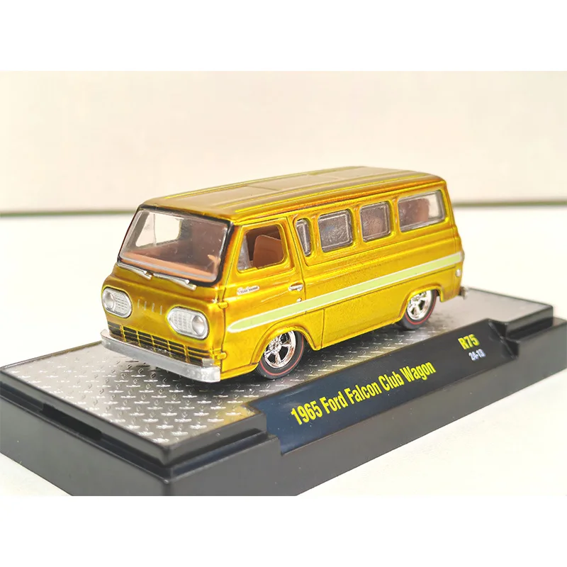 Коллекционные машины M2, масштаб 1/64, литые под давлением 32600-75 1965 Econoline Falcon Club Wagon лаймовый зеленый металлический автомобиль, подарки