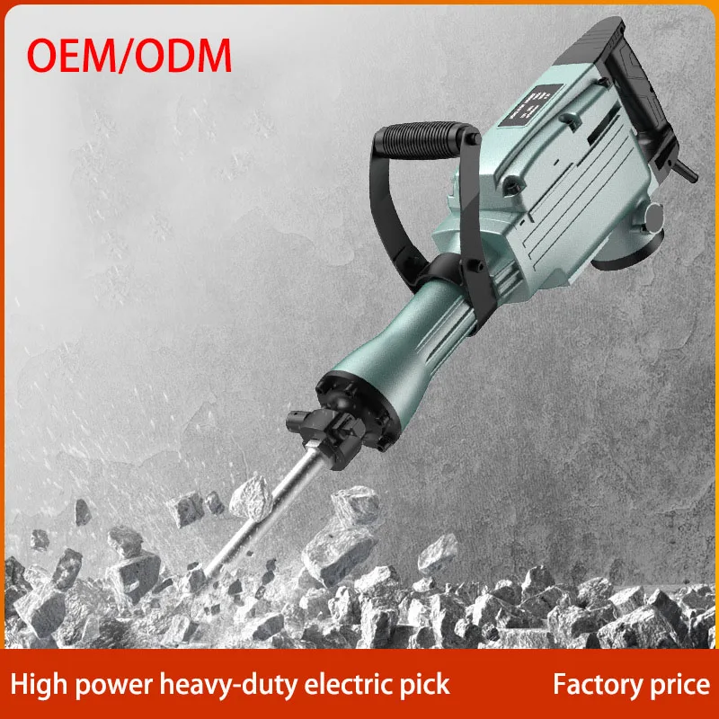 110V Heavy Duty Jack Hammer Handheld Pick 220V High Power Concrete Breakers Rotary Demolition Impact Hammer Drill Set