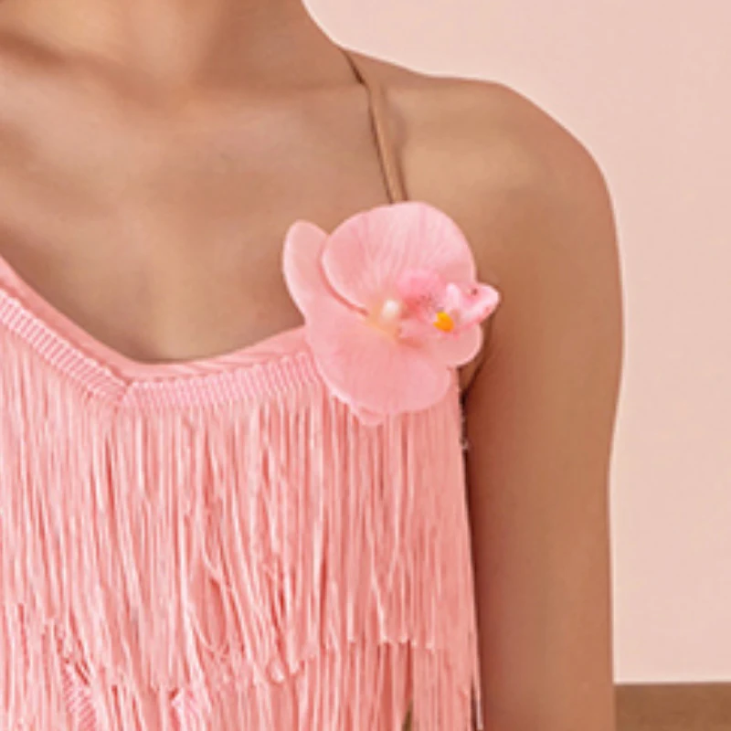 ZYM Latin Dance Accessories For Girls Chacha Rumba Tango Dress 3D Flower Accessories Practice Clothes Latin Dance Wear DQS20026
