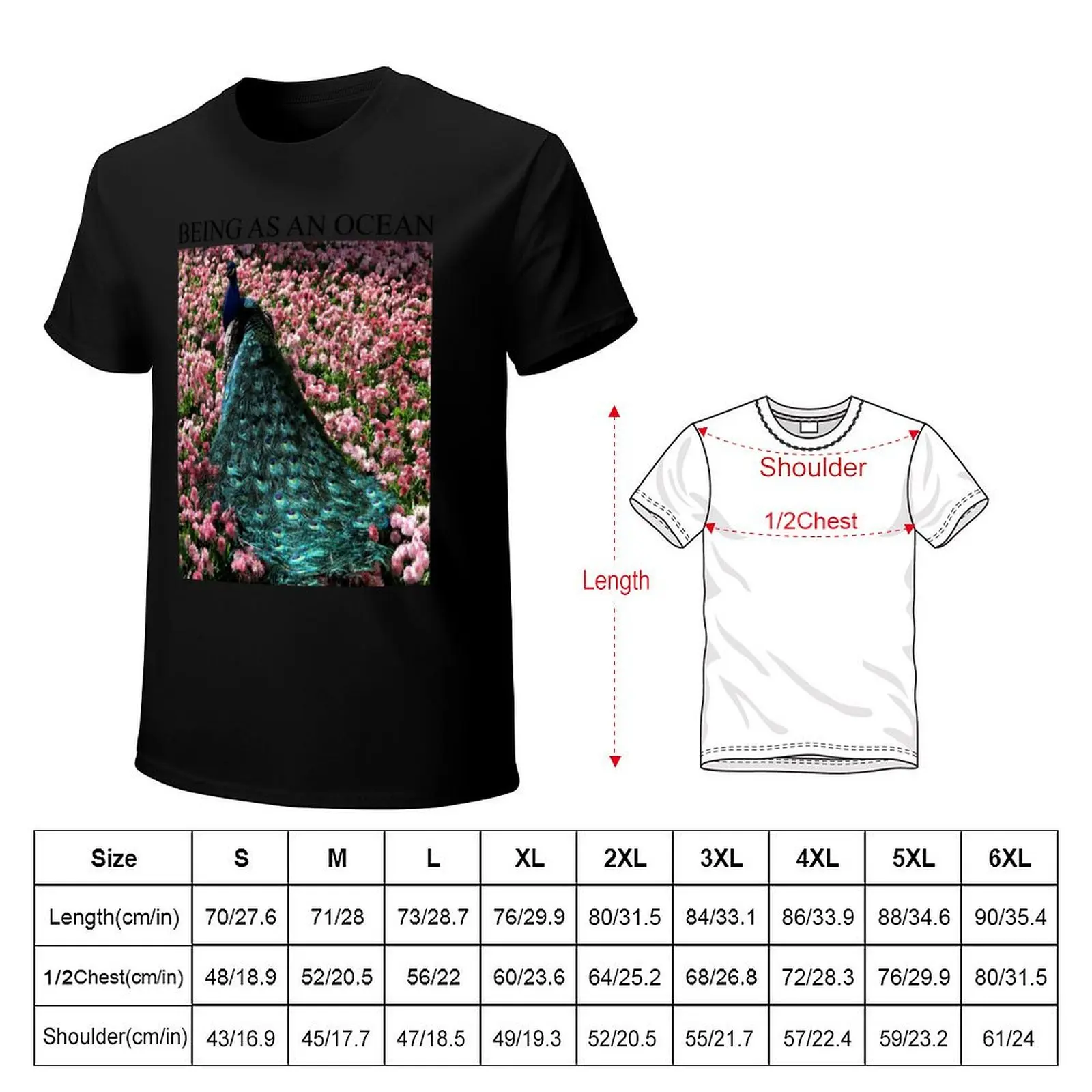 Peacock T-Shirt Art Pattern Printed Casual Top