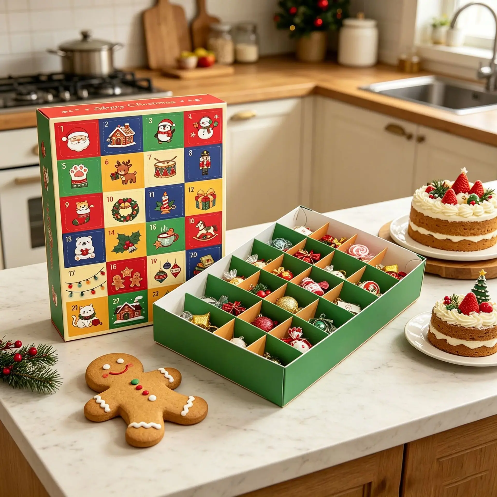 New Christmas Arrival Calendar Blind Box Empty Box 24 Grid Countdown Surprise Gift Box Christmas Gift Packaging Box