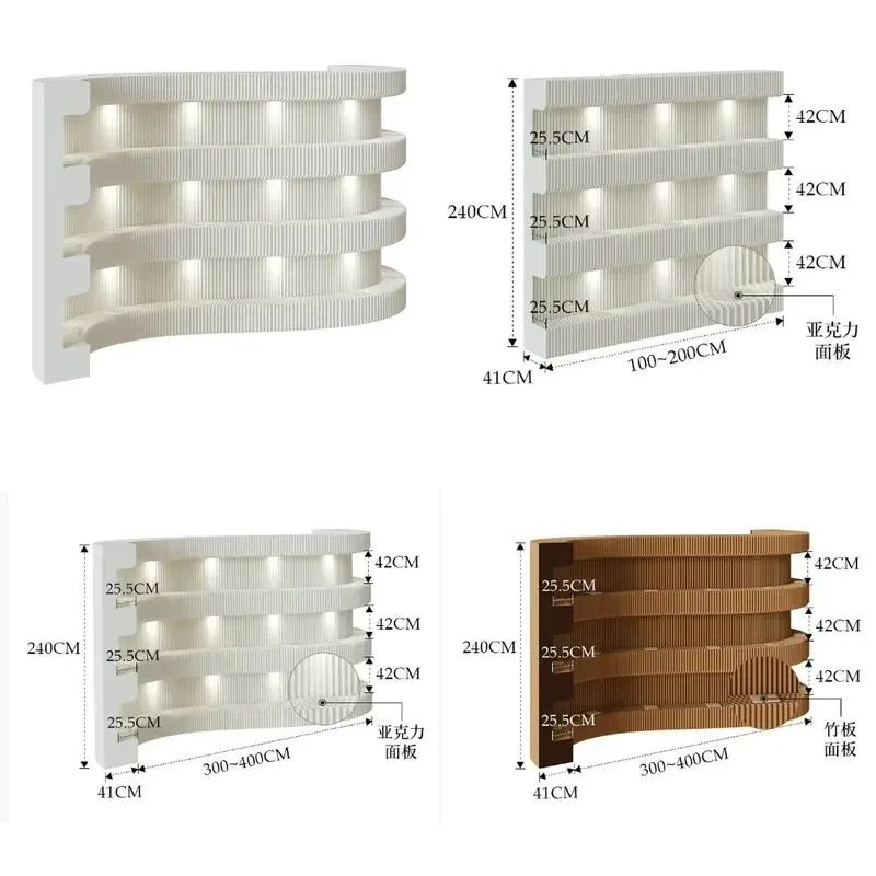 Commercial Foldable Wall Screen Height Partition Removable Retractable Baffle Background for Supermarket Shelves