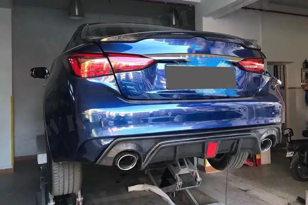 

Real Carbon Fiber Rear Spoiler Boot Lip Wings For Infiniti Q50 Q50S 2014 - 2020 FRP Trunk External Decoration Car Styling