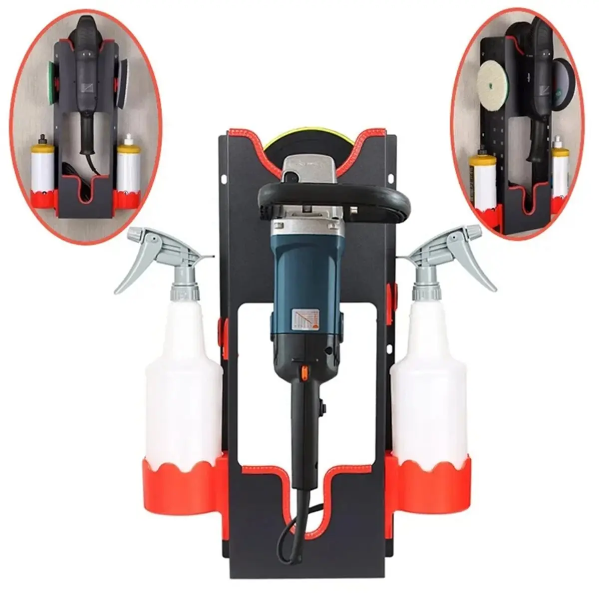 

Car Polisher Hanger with Wire Storage Rack for Buffer and Cutting Machines