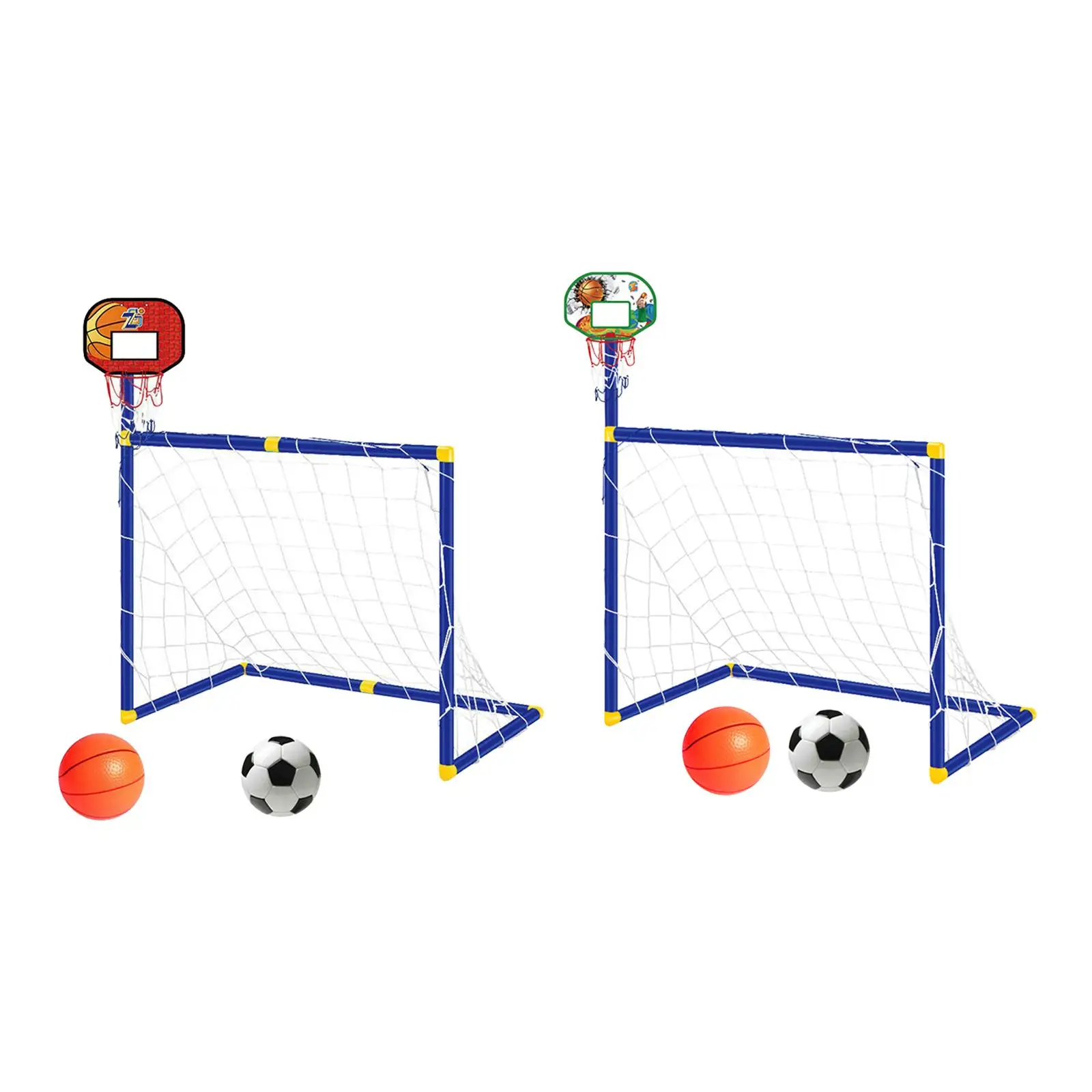 

Basketball Hoop with Soccer Goal Net 2 in 1 Portable Soccer Goal Soccer