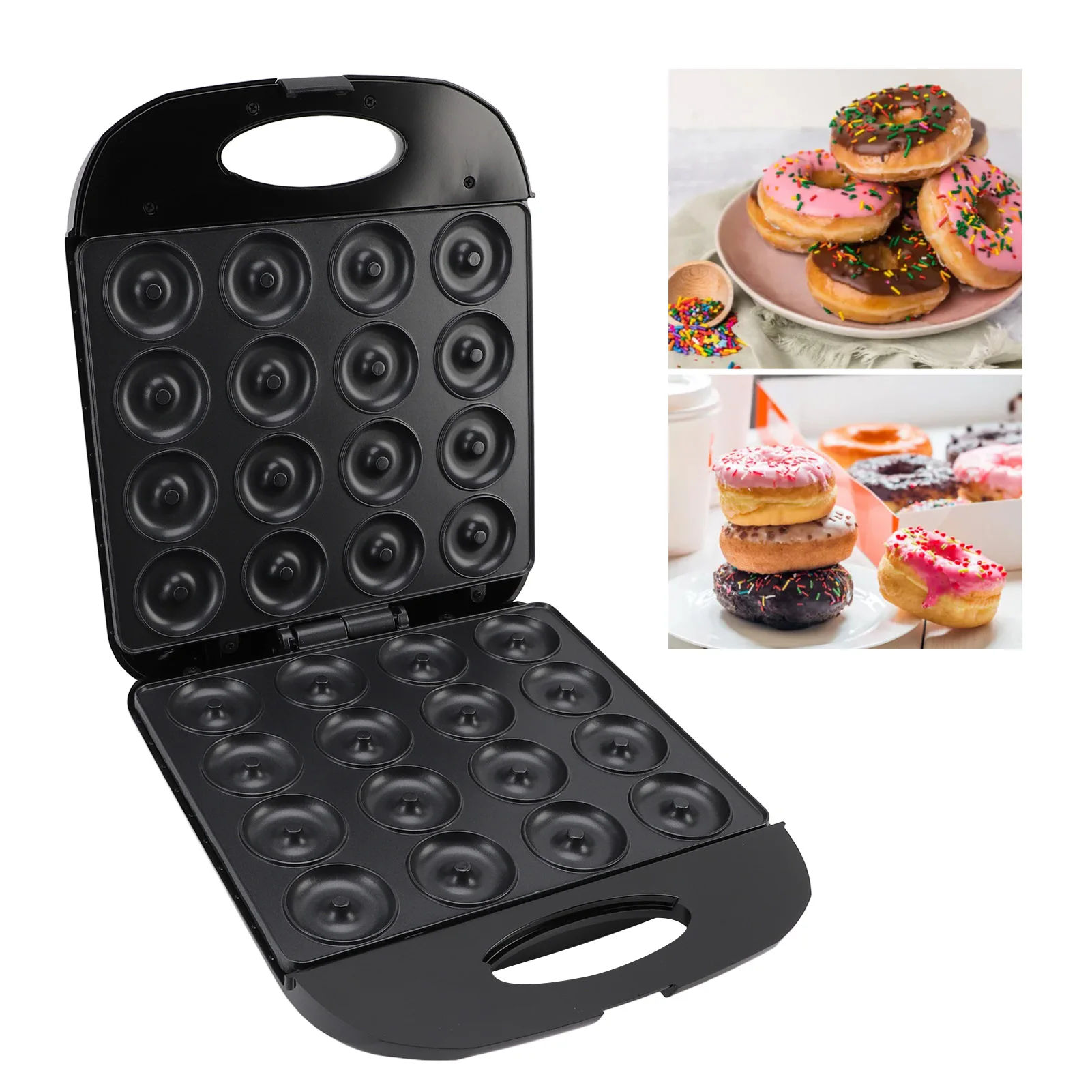 

Mini Doughnuts Maker Mini Donut Maker Machine Smart Temperature Control 1400W for Breakfast Snacks Desserts Non Stick