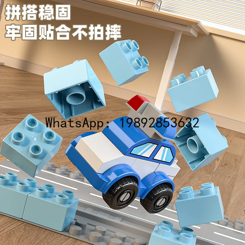 ตัวต่อรถของเล่นขนาดใหญ่สำหรับเด็ก ชุดประกอบบล็อกเสริมพัฒนาการเด็ก ปรับเปลี่ยนเป็นหุ่นยนต์ ของขวัญคริสต์มาส