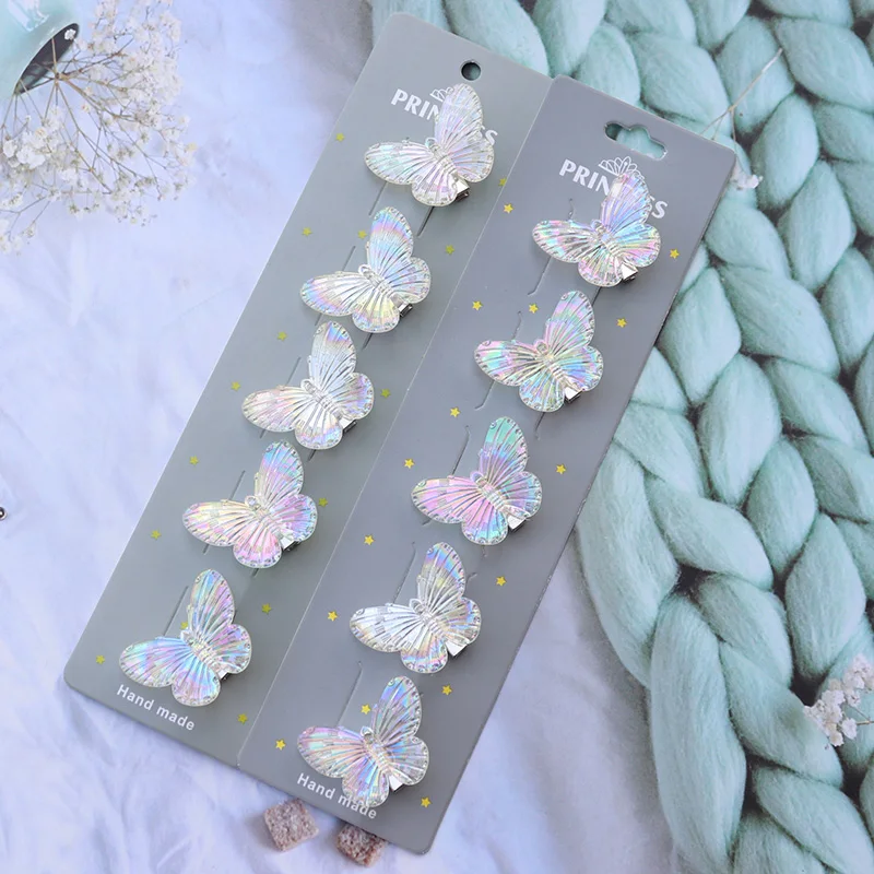 10 Stück Mode transparente Rose Schmetterling Haars pange Frauen Haarnadel Haars pangen Stirnband Haars pangen für Kinder Mädchen Haarschmuck – Detail 6