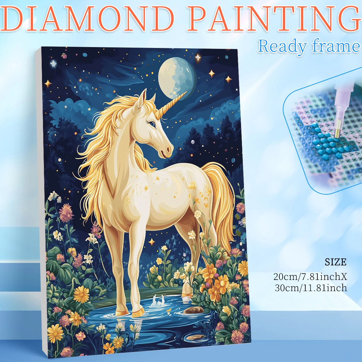 

RUOPOTY Framed Unicorn 5d Diamond Painting Kits For Adults For Adults Diamond Painting Kits For Beginners Animall Full Round/Squ