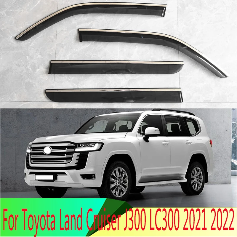 

For Toyota Land Cruiser J300 LC300 2021 2022 Car Accessories Plastic Exterior Visor Vent Shades Window Sun Rain Guard Deflector